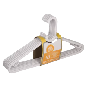 Hang It Up! White Plastic Hangers 10 Pack