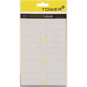 Tower White Rectangular Self Adhesive Labels 45x13mm 500 Piece