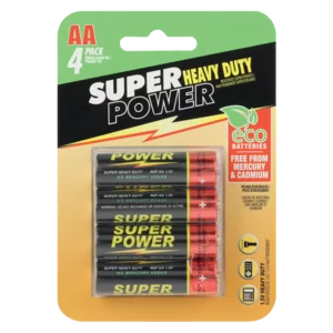 Super Power AA Heavy Duty Batteries 4 Pack Super Power AA Heavy Duty Batteries 4 Pack