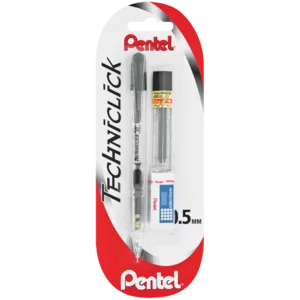 Pentel Techniclick 0.5mm Clutch Pencil With Lead Refill And Eraser Set