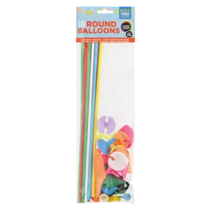 Party Thingz Round Balloons With Sticks 10 Pack