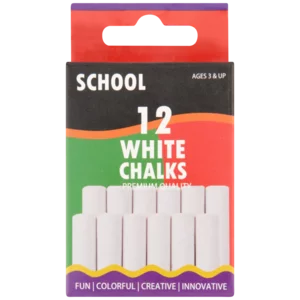 School White Chalk Sticks 12 Pack
