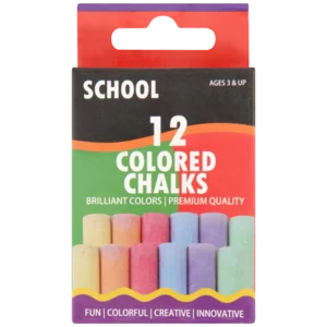 School Multicoloured Chalk Sticks 12 Pack School Multicoloured Chalk Sticks 12 Pack