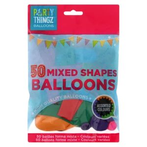 Party Thingz Mixed Shape Balloons 50 Pack Party Thingz Mixed Shape Balloons 50 Pack