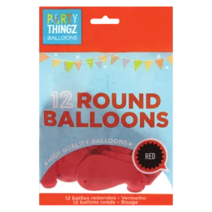 Party Thingz Red Round Balloons 12 Pack Party Thingz Red Round Balloons 12 Pack