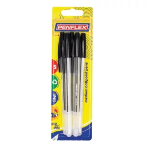 Penflex Clear Ballpoint Blue Pen 5 Pack