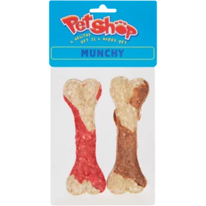 Petshop Munchy Rawhide Dumbbells 2 Pieces Petshop Munchy Rawhide Dumbbells 2 Pieces