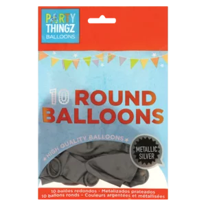Party Thingz Metallic Silver Round Balloons 10 Pack