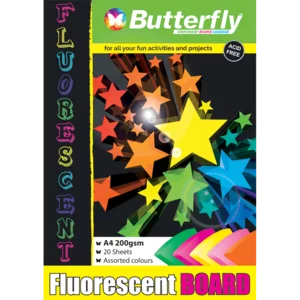Butterfly Fluorescent A4 Board Pads 20 Sheets Butterfly Fluorescent A4 Board Pads 20 Sheets