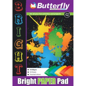 Butterfly Bright A4 Paper Pad 50 Sheets