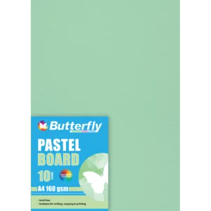Butterfly A4 Pastel Green Board 10 Pack