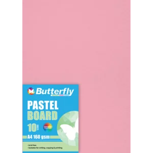 Butterfly A4 Pastel Pink Board 10 Pack Butterfly A4 Pastel Pink Board 10 Pack