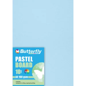 Butterfly A4 Pastel Blue Board 10 Pack Butterfly A4 Pastel Blue Board 10 Pack