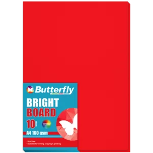 Butterfly A4 Bright Red Board 10 Pack Butterfly A4 Bright Red Board 10 Pack