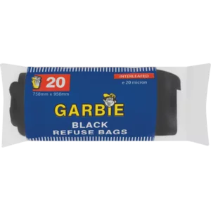 Garbie Black Refuse Bags 20 Pack
