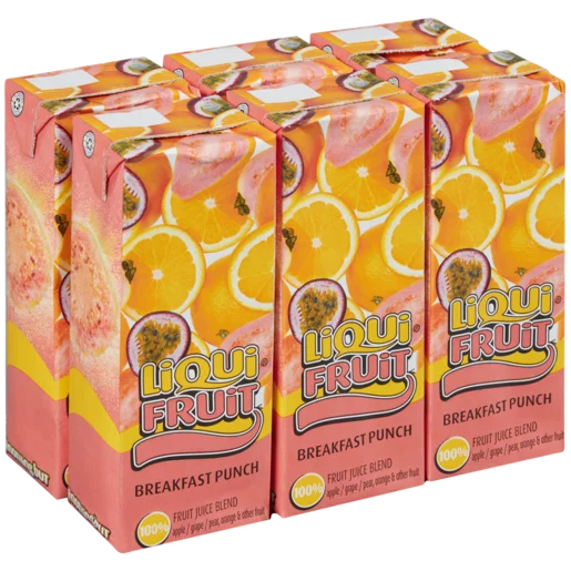 Liqui-Fruit 100% Breakfast Punch Fruit Juice Blend Boxes 6x250ml