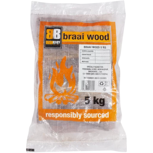 Bush Baby Braai Wood Bag 5kg Bush Baby Braai Wood Bag 5kg