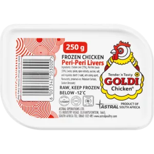 Goldi Chicken Frozen Chicken Peri-Peri Livers 250g