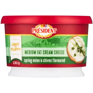 Président Spring Onion & Chives Medium Fat Cream Cheese 230g Président Spring Onion & Chives Medium Fat Cream Cheese 230g