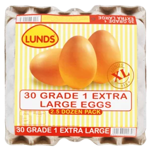 Lunds Grade 1 Extra Large Eggs 30 Pack