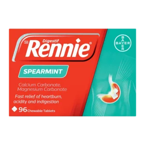 Bayer Rennie Digestif Spearmint Flavoured Antacid Chewable Tablets 96 Pack