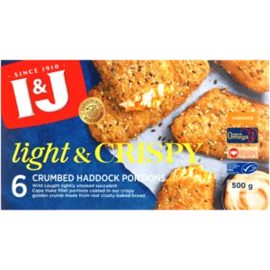 I&J Light & Crispy Frozen Crumbed Haddock Portions 500g I&J Light & Crispy Frozen Crumbed Haddock Portions 500g