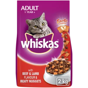 Whiskas Dry Cat Food Beef, Lamb & Rabbit flavour & Meaty Nuggets 2kg Whiskas Dry Cat Food Beef, Lamb & Rabbit flavour & Meaty Nuggets 2kg