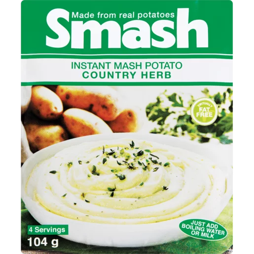 Smash Country Herb Instant Mash Potato 104g Smash Country Herb Instant Mash Potato 104g