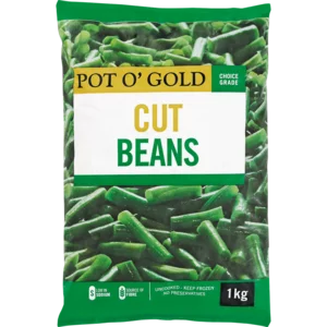 Pot O' Gold Frozen Plain Cut Beans 1kg Pot O' Gold Frozen Plain Cut Beans 1kg