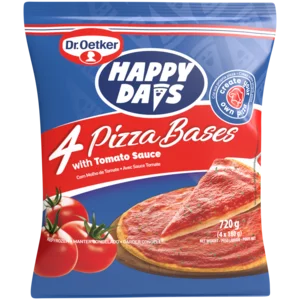 Dr. Oetker Happy Days Frozen Pizza Bases 4x180g Dr. Oetker Happy Days Frozen Pizza Bases 4x180g