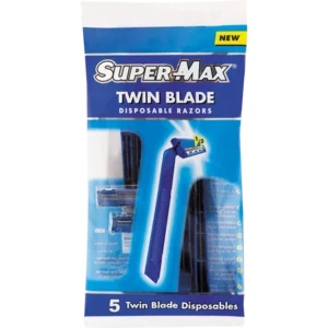 Super-Max Twin Blade Disposable Razors 5 Pack