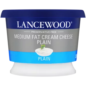 Lancewood Plain Medium Fat Cream Cheese Tub 230g Lancewood Plain Medium Fat Cream Cheese Tub 230g