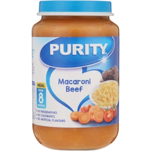 Purity Macaroni Beef Baby Food Jar 200ml Purity Macaroni Beef Baby Food Jar 200ml