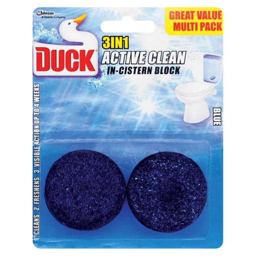 Toilet Duck 3-In-1 Active Clean In-Cistern Block 2x45g