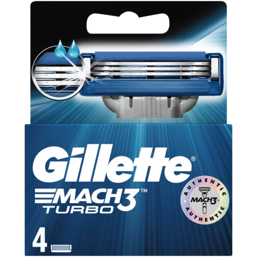 Gillette Mach 3 Turbo Blades 4 Pack Gillette Mach 3 Turbo Blades 4 Pack