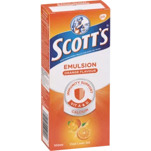 Scott's Emulsion Orange Cod Liver Oil 100ml Scott's Emulsion Orange Cod Liver Oil 100ml