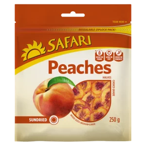Safari Dried Peach Halves 250g Safari Dried Peach Halves 250g