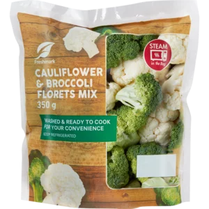 Cauliflower & Broccoli Florets Mix Bag 350g Cauliflower & Broccoli Florets Mix Bag 350g