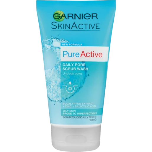 Garnier Skin Active Pure Active Daily Pore Scrub Wash 150ml