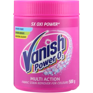 Vanish Power O2 Multi-Action Fabric Stain Remover For Colours Tub 500g