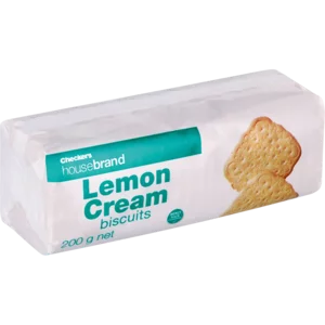 Checkers Housebrand Lemon Cream Biscuits 200g Checkers Housebrand Lemon Cream Biscuits 200g