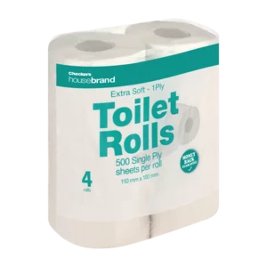 Checkers Housebrand 1 Ply Toilet Paper 4 Pack Checkers Housebrand 1 Ply Toilet Paper 4 Pack