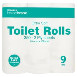 Checkers Housebrand 2 Ply Toilet Paper 9 Pack