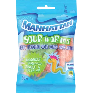 Manhattan Sour Worms 50g Manhattan Sour Worms 50g