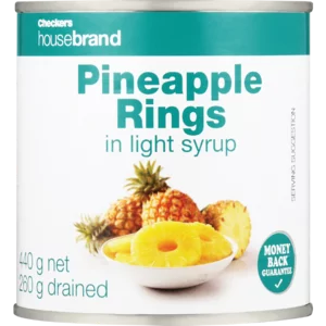 Checkers Housebrand Pineapple Rings In Light Syrup 440g Checkers Housebrand Pineapple Rings In Light Syrup 440g