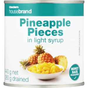 Checkers Housebrand Pineapple Pieces In Light Syrup 440g Checkers Housebrand Pineapple Pieces In Light Syrup 440g