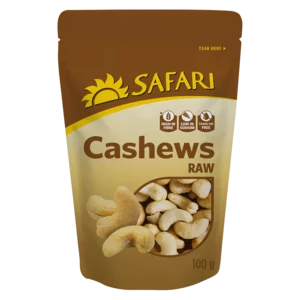 Safari Raw Cashews 100g Safari Raw Cashews 100g