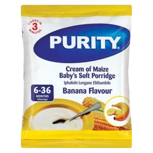 Purity Banana Flavour Cream Of Maize Baby's Soft Porridge 400g Purity Banana Flavour Cream Of Maize Baby's Soft Porridge 400g