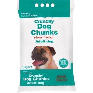 Checkers Housebrand Crunchy Steak Adult Dog Chunks 8kg Checkers Housebrand Crunchy Steak Adult Dog Chunks 8kg