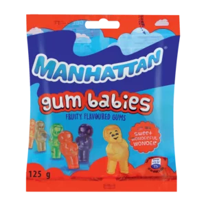 Manhattan Gum Babies Fruity Flavoured Gums 125g